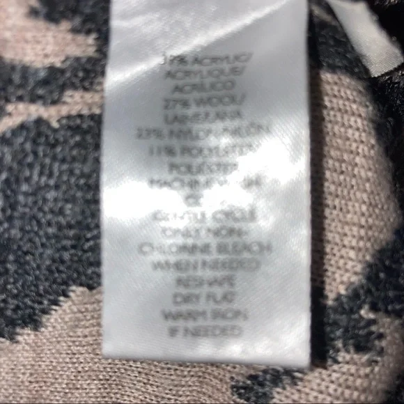 Loft Sweater Wool Blend Knit Dress Long Sleeve Crew Neck Textured M Tan Gray - Picture 7 of 7